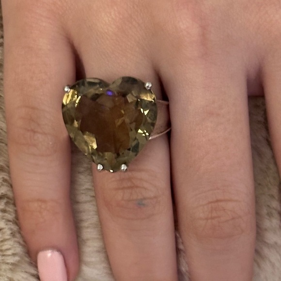 Elegant Murano 925 Silver Heart Ring - Picture 2 of 8